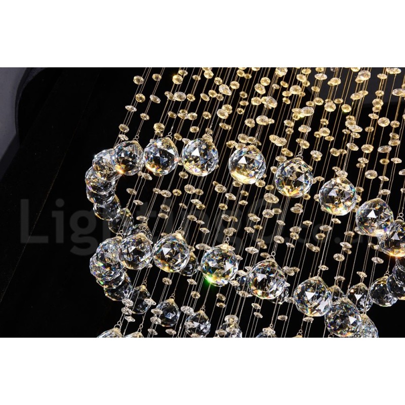 Lámpara colgante empotrada moderna y contemporánea con forma de gota de lluvia de cristal