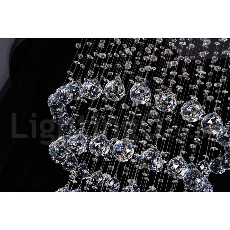 Lámpara colgante empotrada moderna y contemporánea con forma de gota de lluvia de cristal