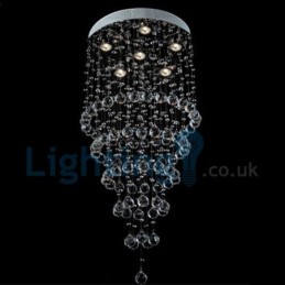 Lámpara colgante empotrada moderna y contemporánea con forma de gota de lluvia de cristal