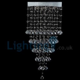 Lámpara colgante empotrada moderna y contemporánea con forma de gota de lluvia de cristal
