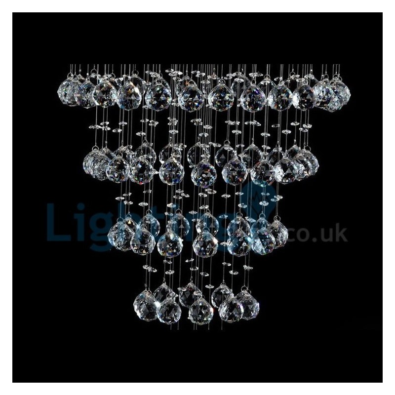Lámpara colgante empotrada moderna y contemporánea con forma de gota de lluvia de cristal