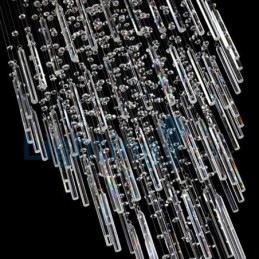 Lámpara de araña contemporánea moderna con montaje empotrado, lámpara colgante con forma de gota de lluvia de cristal