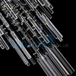 Lámpara de araña contemporánea moderna con montaje empotrado, lámpara colgante con forma de gota de lluvia de cristal