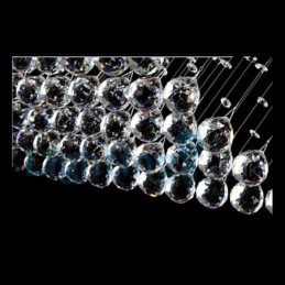 Lámpara de araña contemporánea moderna con montaje empotrado, lámpara colgante con forma de gota de lluvia de cristal