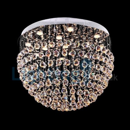 Lámpara de araña contemporánea moderna con montaje empotrado, lámpara colgante con forma de gota de lluvia de cristal Lámpara de araña contemporánea moderna con montaje empotrado, lámpara colgante con forma de gota de lluvia de cristal
