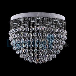 Lámpara de araña contemporánea moderna con montaje empotrado, lámpara colgante con forma de gota de lluvia de cristal