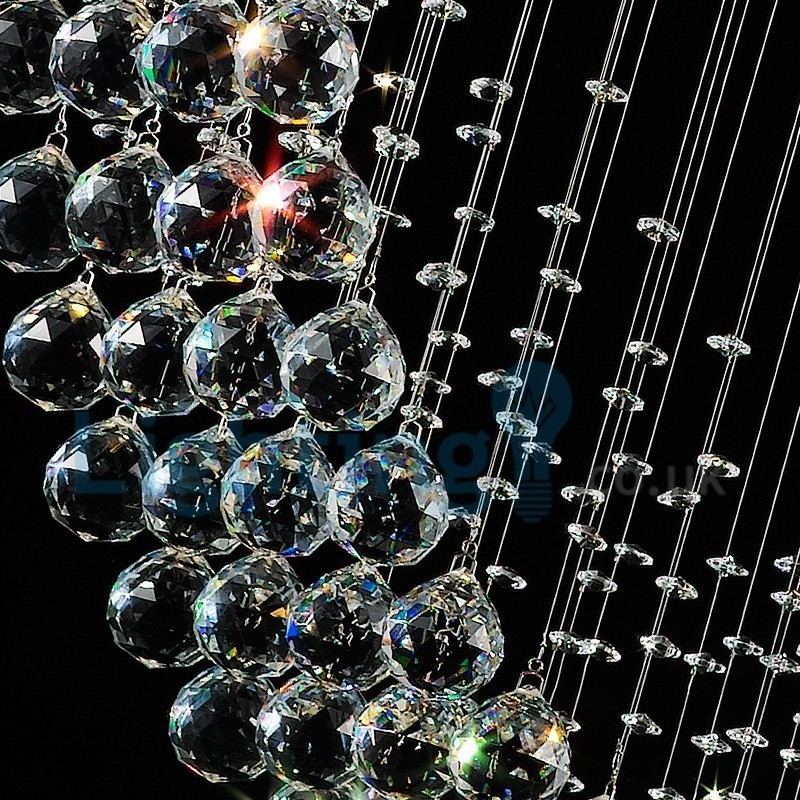 Lámpara de araña contemporánea moderna con montaje empotrado, lámpara colgante con forma de gota de lluvia de cristal