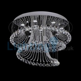 Lámpara de araña contemporánea moderna con montaje empotrado, lámpara colgante con forma de gota de lluvia de cristal