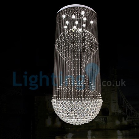 Lámpara de araña contemporánea moderna con montaje empotrado, lámpara colgante con forma de gota de lluvia de cristal Lámpara de araña contemporánea moderna con montaje empotrado, lámpara colgante con forma de gota de lluvia de cristal