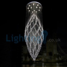 Lámpara de araña contemporánea moderna con montaje empotrado, lámpara colgante con forma de gota de lluvia de cristal