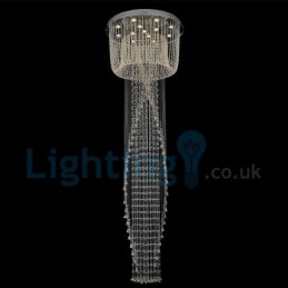 Lámpara de araña contemporánea moderna con montaje empotrado, lámpara colgante con forma de gota de lluvia de cristal