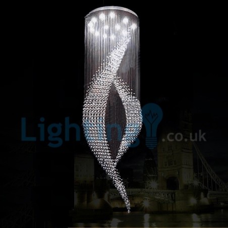 Lámpara de araña contemporánea moderna con montaje empotrado, lámpara colgante con forma de gota de lluvia de cristal Lámpara de araña contemporánea moderna con montaje empotrado, lámpara colgante con forma de gota de lluvia de cristal