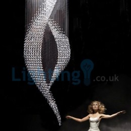 Lámpara de araña contemporánea moderna con montaje empotrado, lámpara colgante con forma de gota de lluvia de cristal