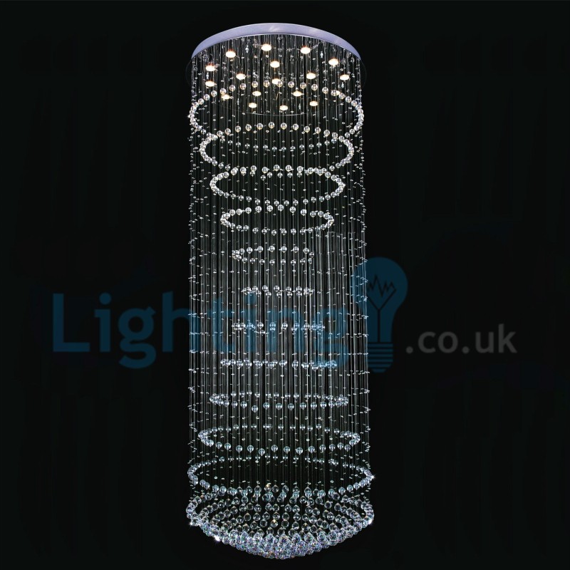 Lámpara de araña contemporánea moderna con montaje empotrado, lámpara colgante con forma de gota de lluvia de cristal
