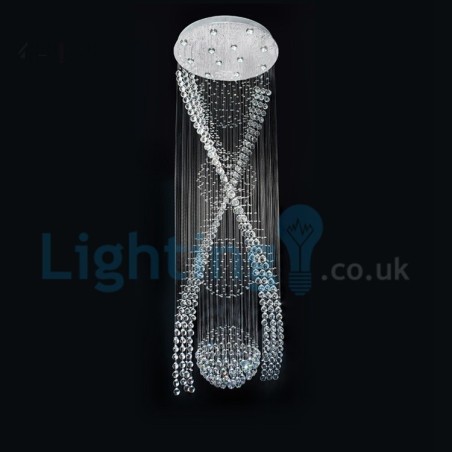 Lámpara de araña contemporánea moderna con montaje empotrado, lámpara colgante con forma de gota de lluvia de cristal Lámpara de araña contemporánea moderna con montaje empotrado, lámpara colgante con forma de gota de lluvia de cristal