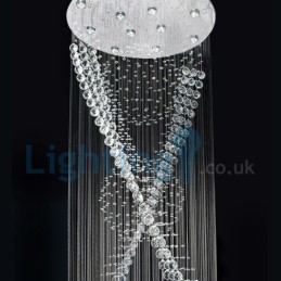 Lámpara de araña contemporánea moderna con montaje empotrado, lámpara colgante con forma de gota de lluvia de cristal