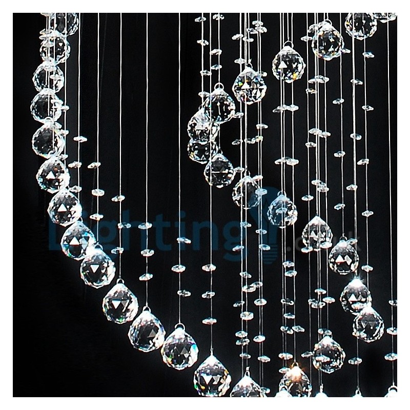 Lámpara de araña contemporánea moderna con montaje empotrado, lámpara colgante con forma de gota de lluvia de cristal
