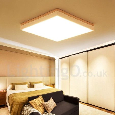 Lámpara de techo de madera maciza ultrafina cuadrada sencilla y moderna Lámpara de techo de madera maciza ultrafina cuadrada sencilla y moderna