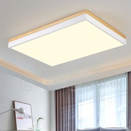 Lámpara de techo nórdica rectangular ultrafina de madera maciza