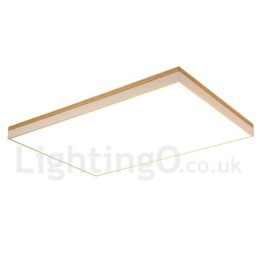 Lámpara de techo nórdica rectangular ultrafina de madera maciza