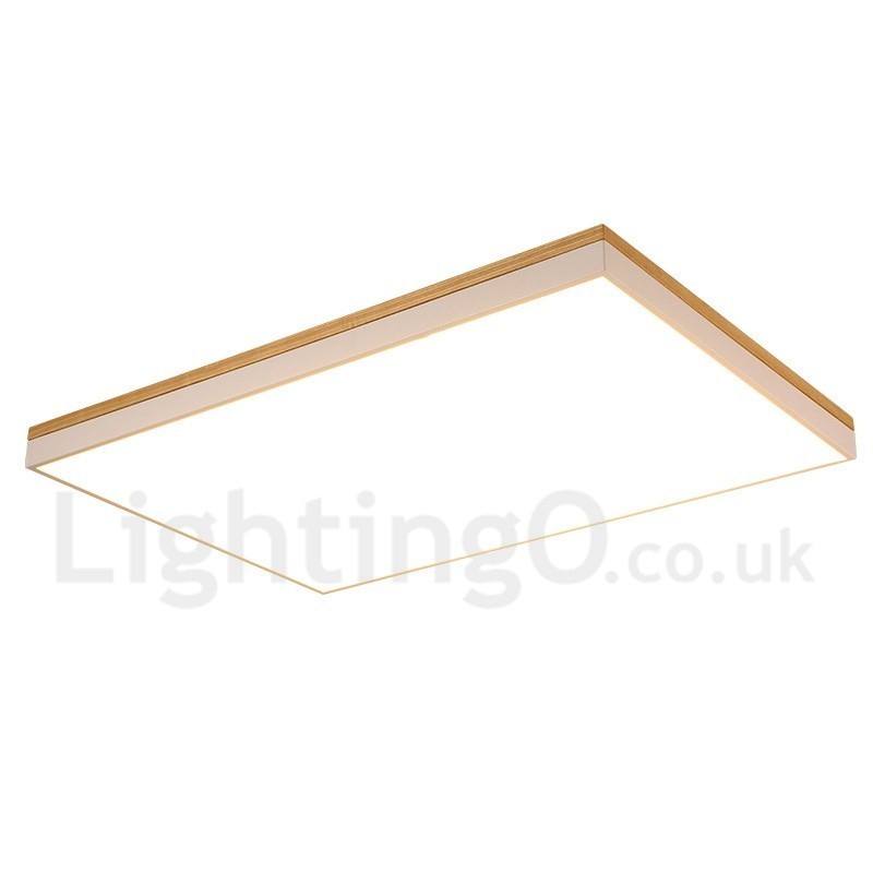 Lámpara de techo nórdica rectangular ultrafina de madera maciza