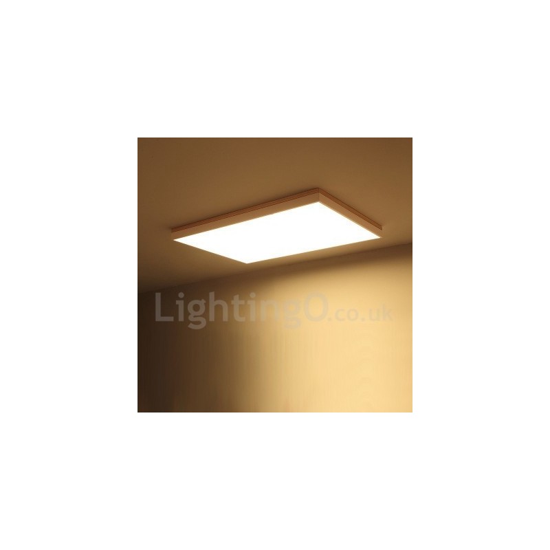 Lámpara de techo nórdica rectangular ultrafina de madera maciza