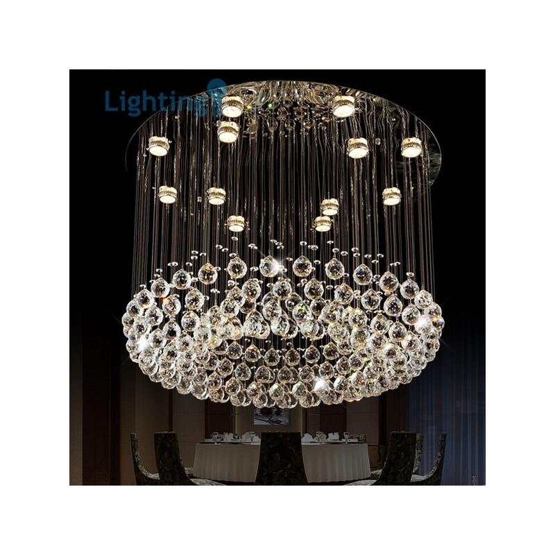 Lámpara de techo dúplex de lujo con forma de nido de pájaro moderna de cristal