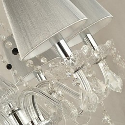 Lámpara de araña de cristal de lujo moderna de 1 nivel con 6 luces