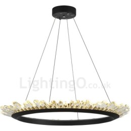 Lámpara colgante de cristal moderna con forma de anillo