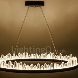 Lámpara colgante de cristal con diseño circular exquisito.