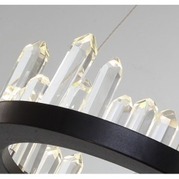 Lámpara colgante de cristal de doble círculo de moda moderna