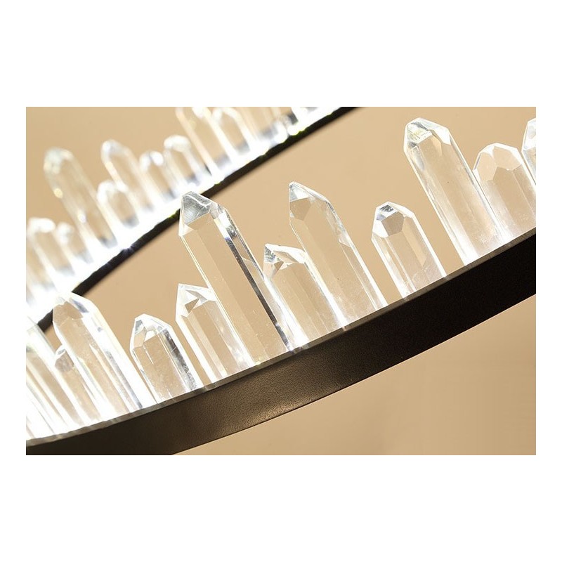 Lámpara colgante de cristal de doble círculo de moda moderna
