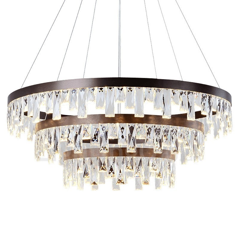 Lámpara colgante de cristal con diseño circular moderno