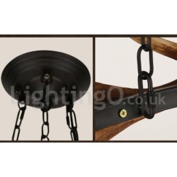 Lámpara de araña rústica de 6 luces con forma de asta
