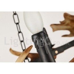 Lámpara de araña rústica de 6 luces con forma de asta