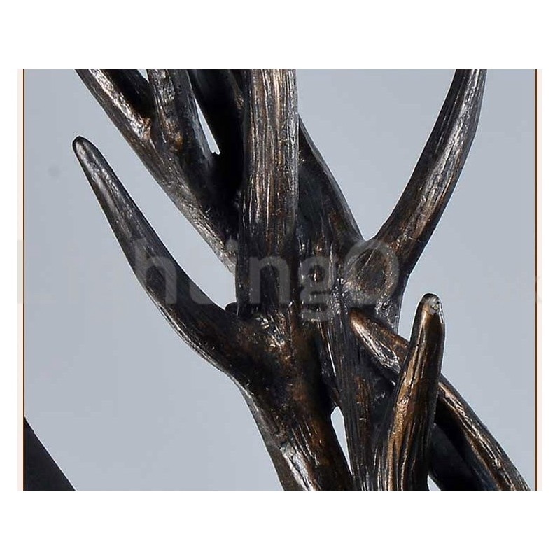 Lámpara de araña vintage rústica, artística, retro, de asta negra, de 6 luces