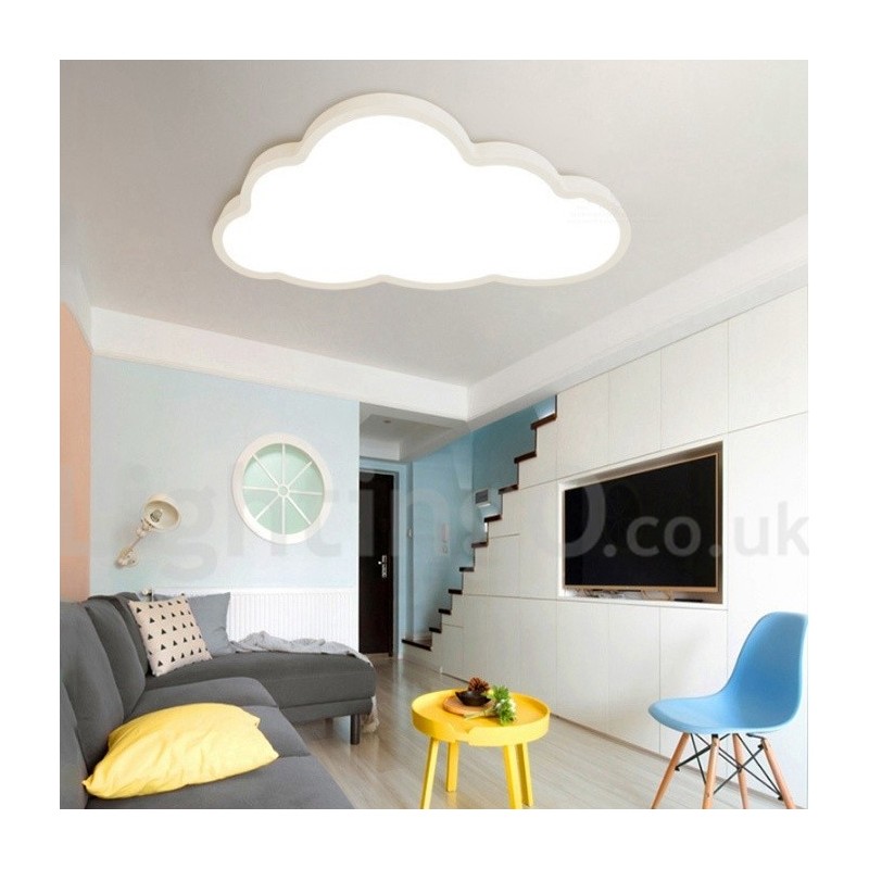 Lámpara de techo empotrada de estilo nórdico moderno, contemporáneo y regulable, con nubes ultrafinas y pantalla acrílica, con control remoto. También se puede usar como luz de pared.