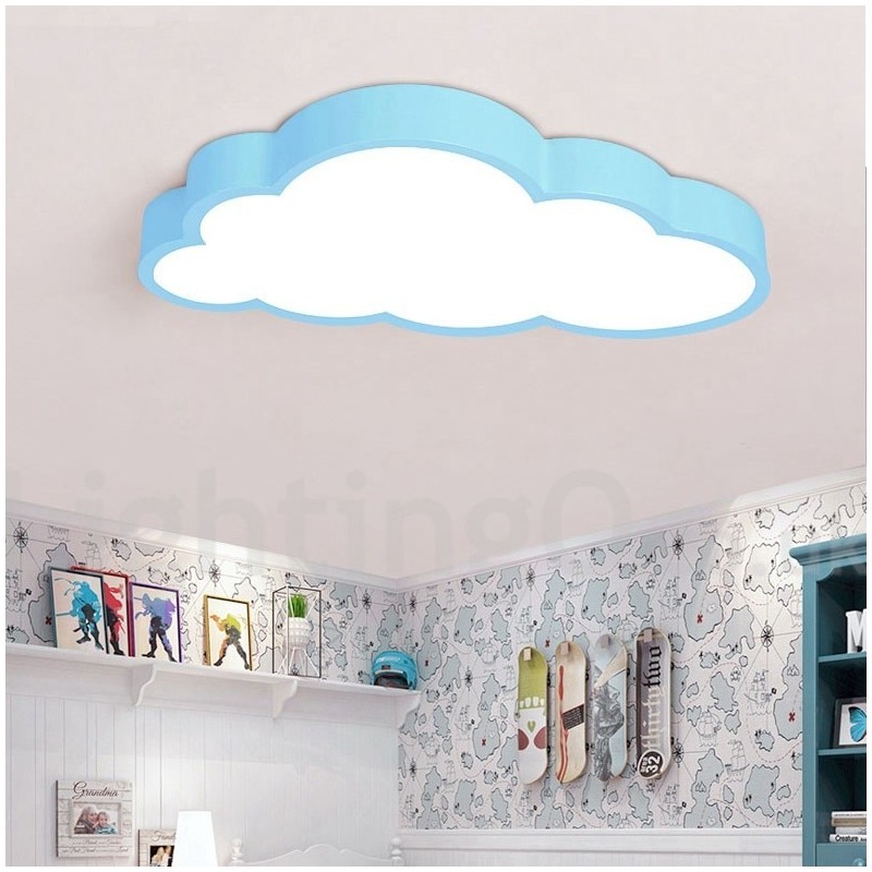 Lámpara de techo empotrada de estilo nórdico moderno, contemporáneo y regulable, con nubes ultrafinas y pantalla acrílica, con control remoto. También se puede usar como luz de pared.