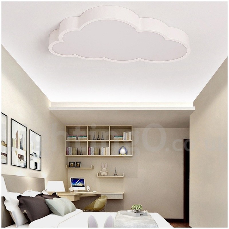 Lámpara de techo empotrada de estilo nórdico moderno, contemporáneo y regulable, con nubes ultrafinas y pantalla acrílica, con control remoto. También se puede usar como luz de pared.
