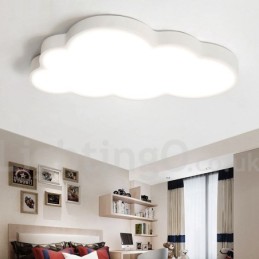 Lámpara de techo empotrada de estilo nórdico moderno, contemporáneo y regulable, con nubes ultrafinas y pantalla acrílica, con control remoto. También se puede usar como luz de pared.