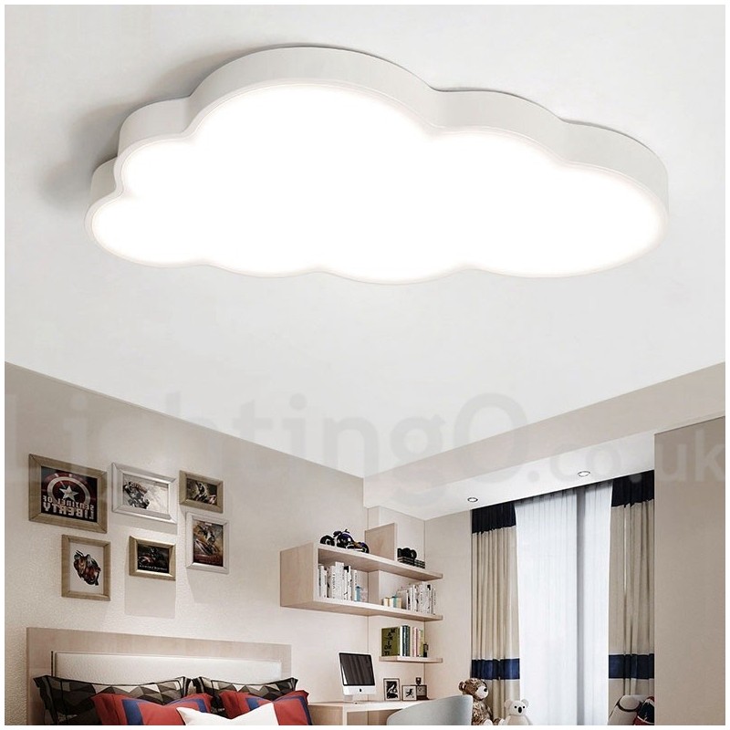 Lámpara de techo empotrada de estilo nórdico moderno, contemporáneo y regulable, con nubes ultrafinas y pantalla acrílica, con control remoto. También se puede usar como luz de pared.