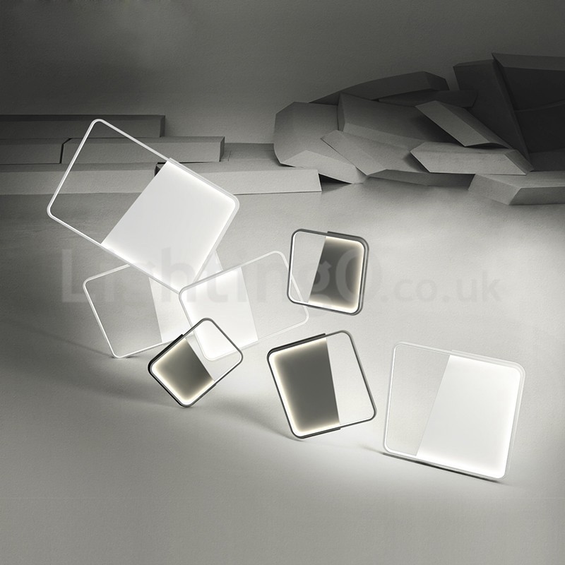 Lámparas de techo empotradas cuadradas de aluminio ultrafinas y minimalistas modernas de 5 cm