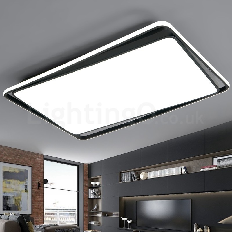 Lámpara de techo empotrada rectangular moderna de moda en blanco y negro