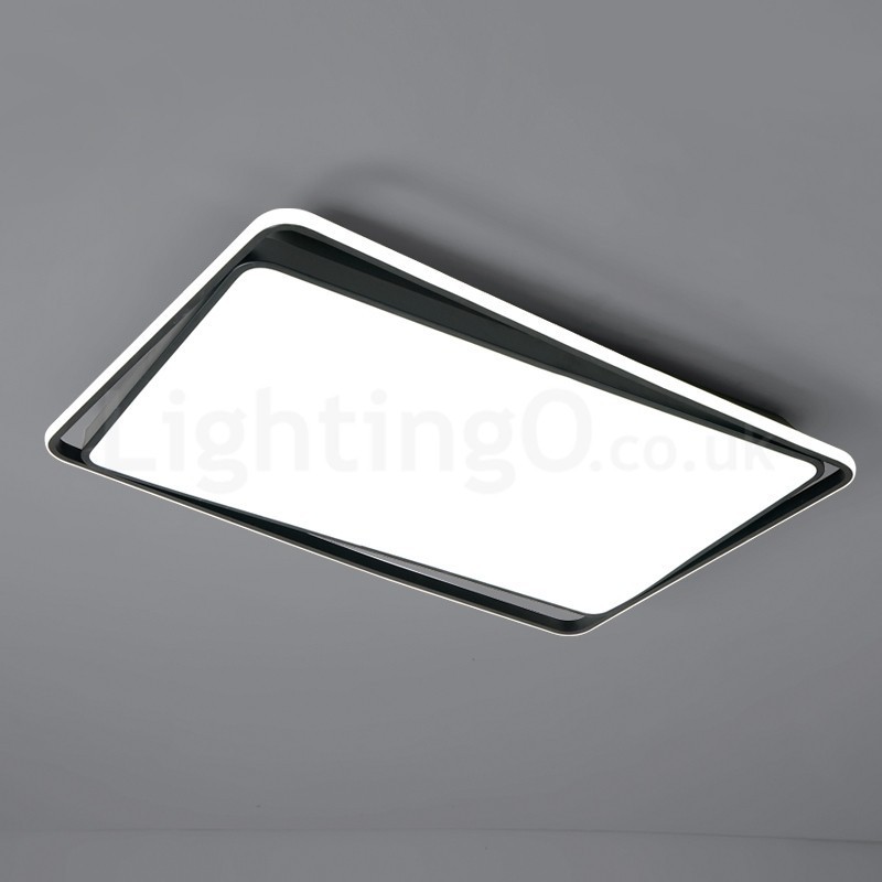 Lámpara de techo empotrada rectangular moderna de moda en blanco y negro