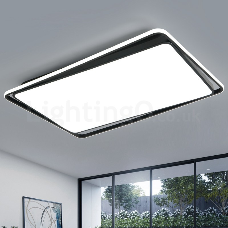 Lámpara de techo empotrada rectangular moderna de moda en blanco y negro