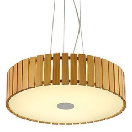 Lámpara de araña estilo mini linterna de madera de bambú