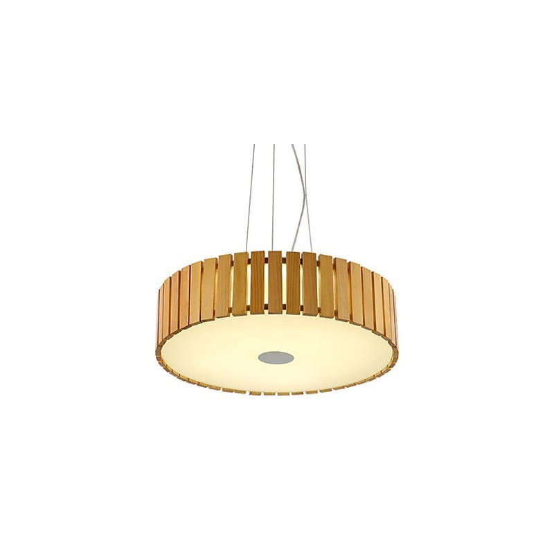 Lámpara de araña estilo mini linterna de madera de bambú