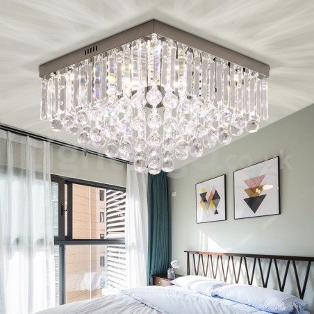 Lámparas de techo empotradas de cristal cuadradas contemporáneas de 40 cm y 50 cm Lámparas de techo empotradas de cristal cuadradas contemporáneas de 40 cm y 50 cm