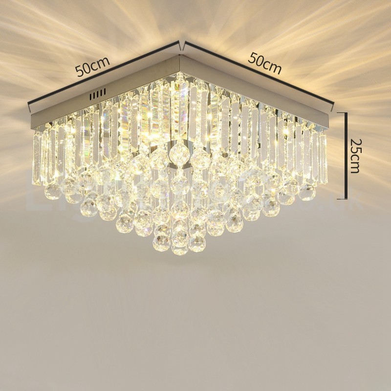 Lámparas de techo empotradas de cristal cuadradas contemporáneas de 40 cm y 50 cm