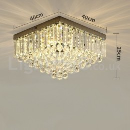 Lámparas de techo empotradas de cristal cuadradas contemporáneas de 40 cm y 50 cm